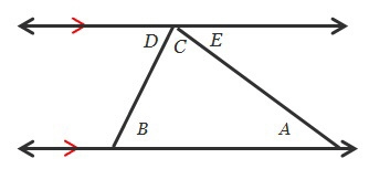 73 POINTS PLEASE HELP Lines DE and AB are parallel. Which angles are congruent? angles-example-1