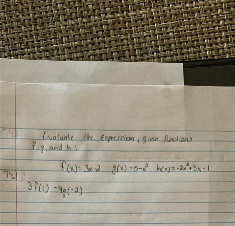 Evaluate the expression, given functions f,g, and h:-example-1