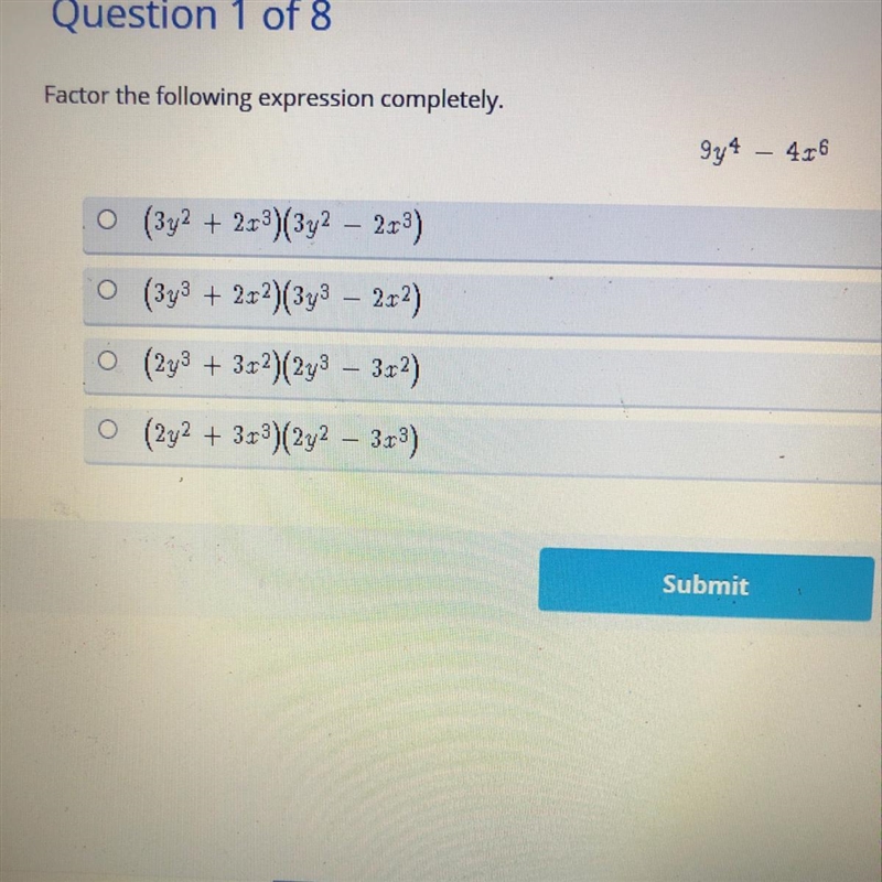 Factor the following expression completely-example-1