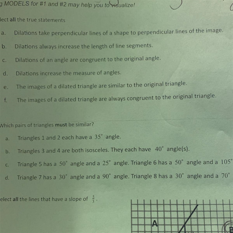 Which pairs of triangles must be similar? Bottom question-example-1