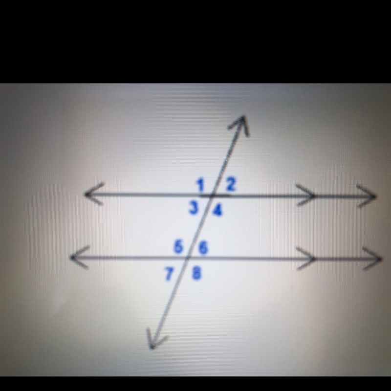 Which pair of angles are supplementary? A). 1 & 4 B). 1 & 5 C). 3 & 5 D-example-1