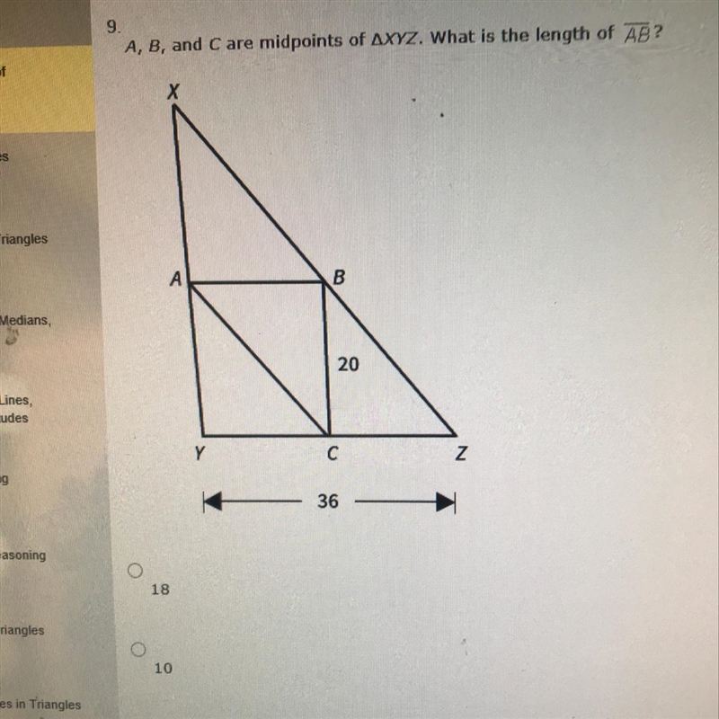 A)18 B)10 C)36 D)20 I Need The Answer Please!!-example-1