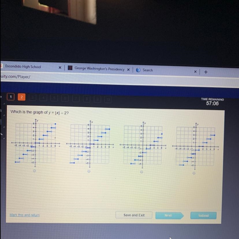 Which is the graph of y= [X] - 2?-example-1