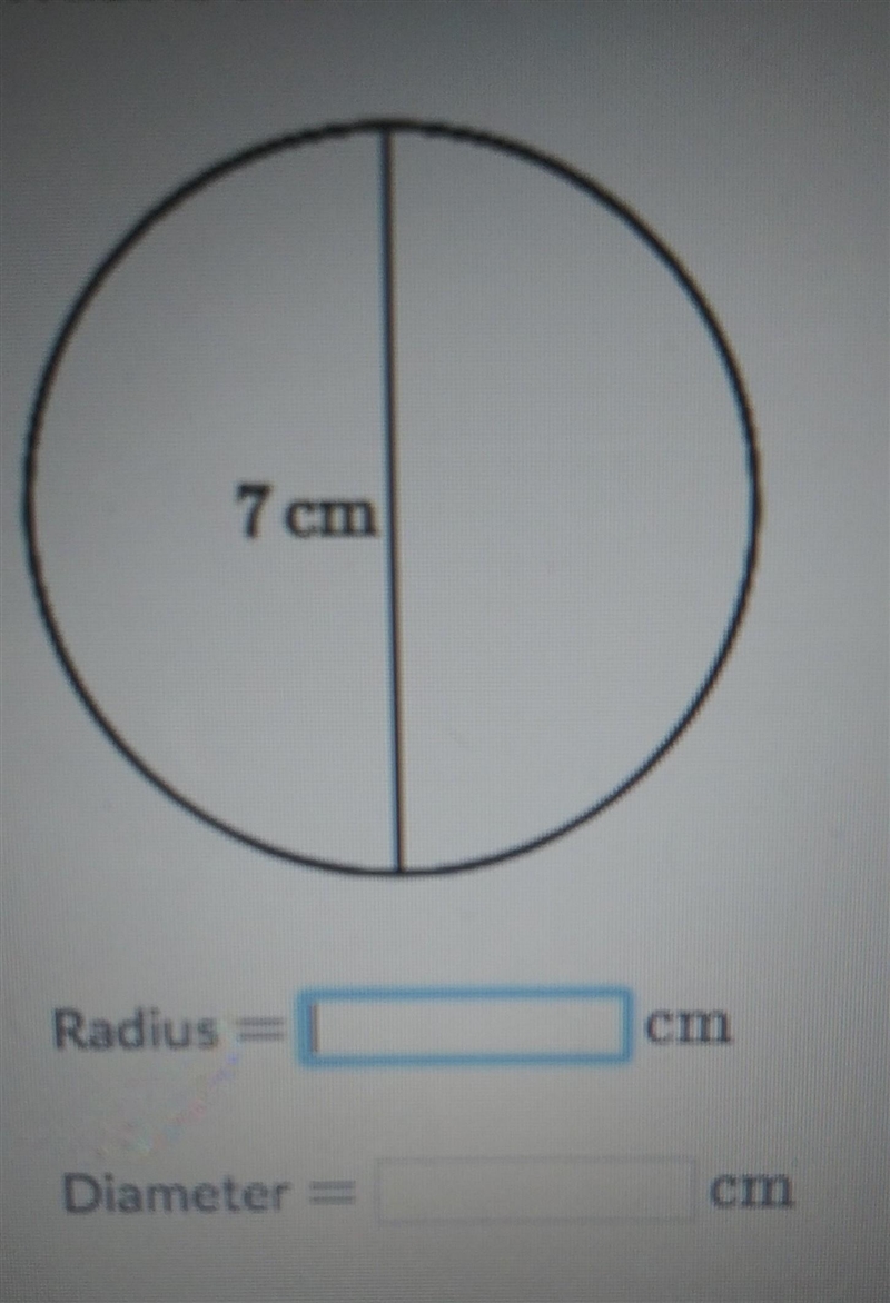 What is the radius and diameter of the following circle?​-example-1