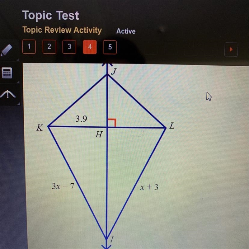 Given that JL is perpendicular KL and KH is congruent HL, find KL-example-1