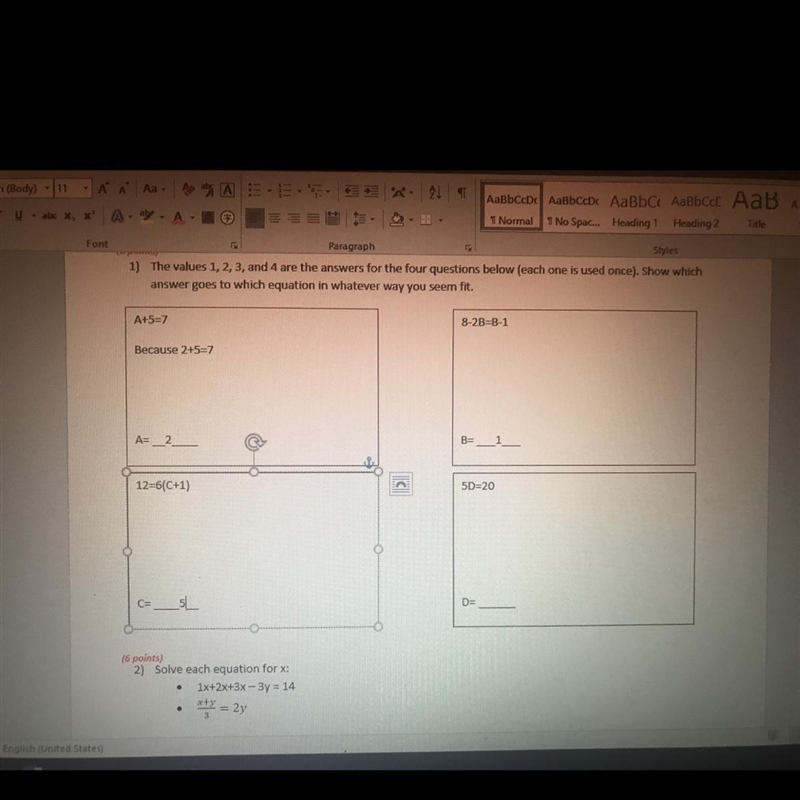 5D=20 D=_______________-example-1