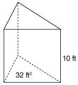 Find the volume of the solid figure shown below. The area of the base is 32 square-example-1