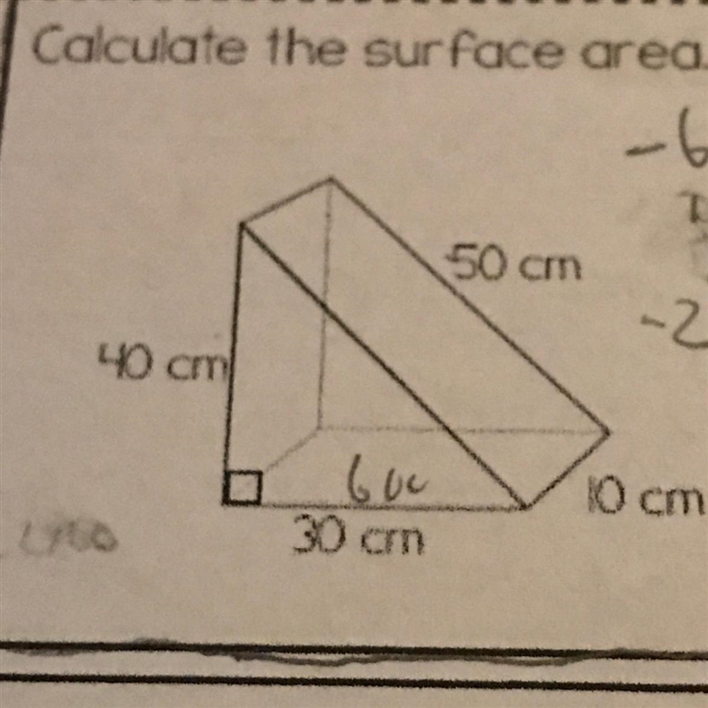 What is the surface area of this? Please ignore my work!!-example-1