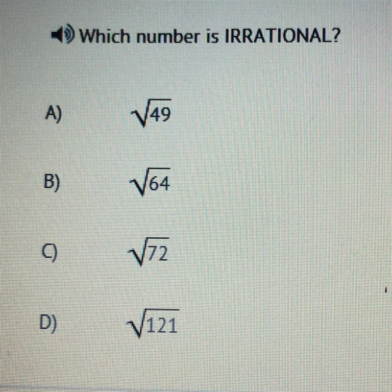 Which number is IRRATIONAL?-example-1