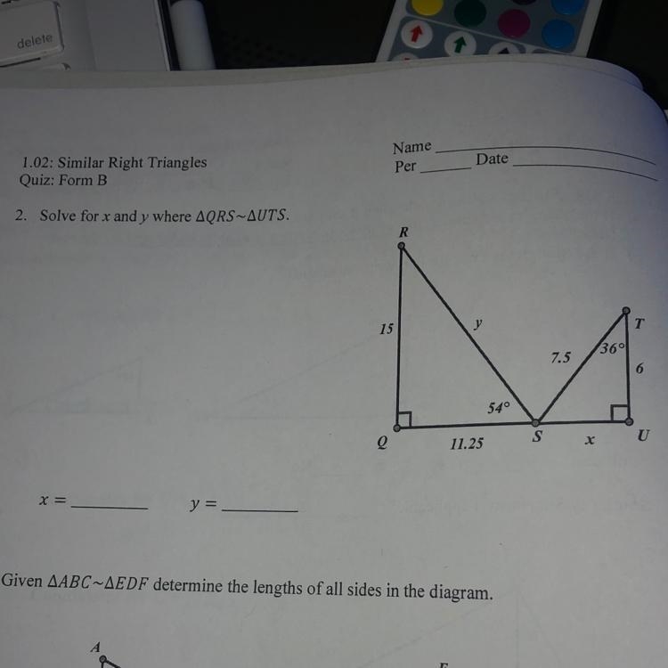 What is the answer for #2 only ? Thank you!! 5 points for these-example-1