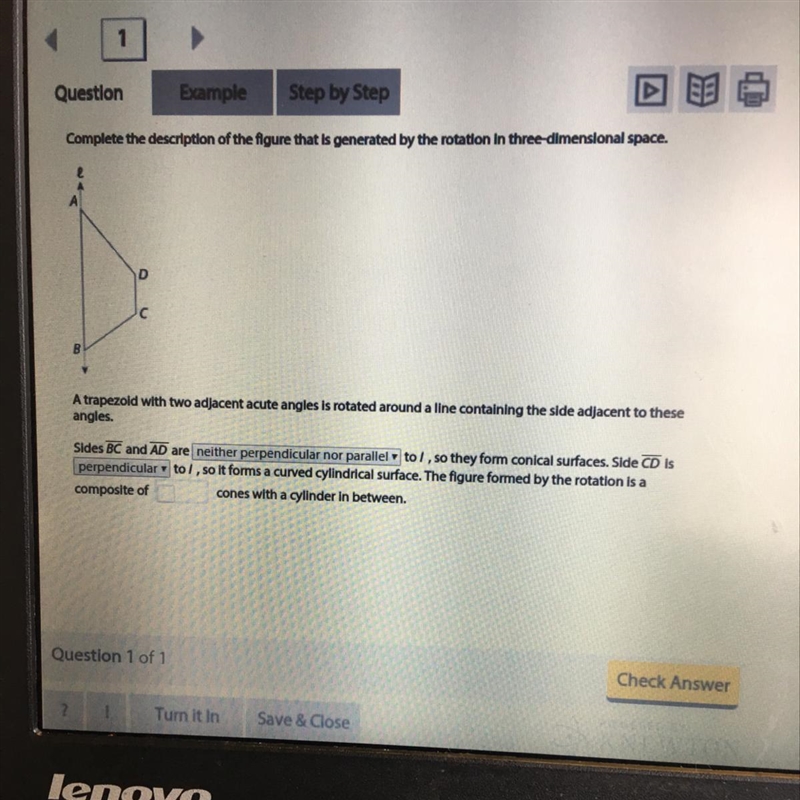 Complete the description of the figure that is generated by the rotation in three-example-1