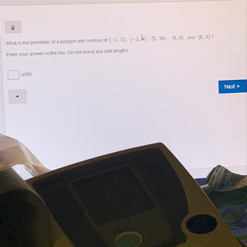 What is the perimeter of the polygon? Do not round any side lengths. Please help me-example-1