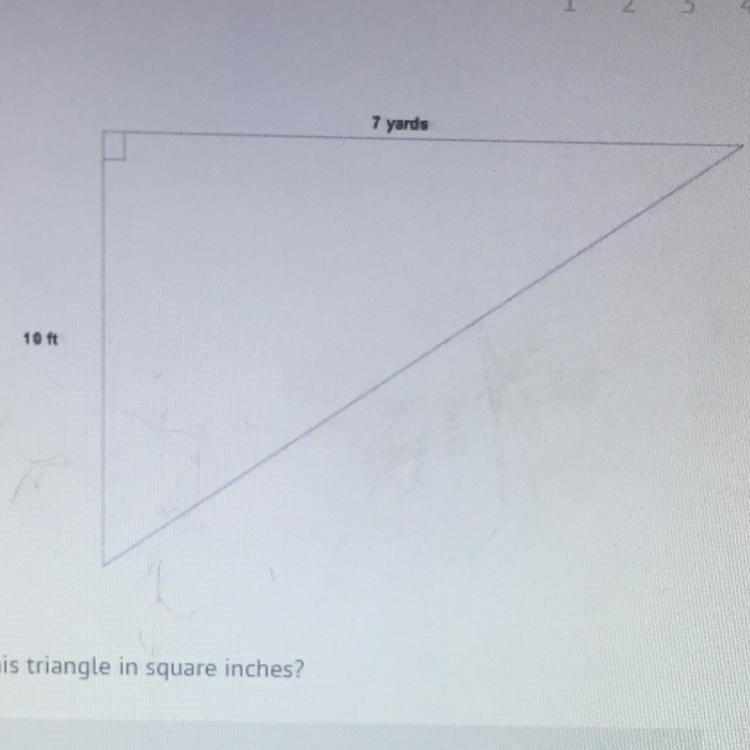 What is the area of this triangle in square inches?-example-1