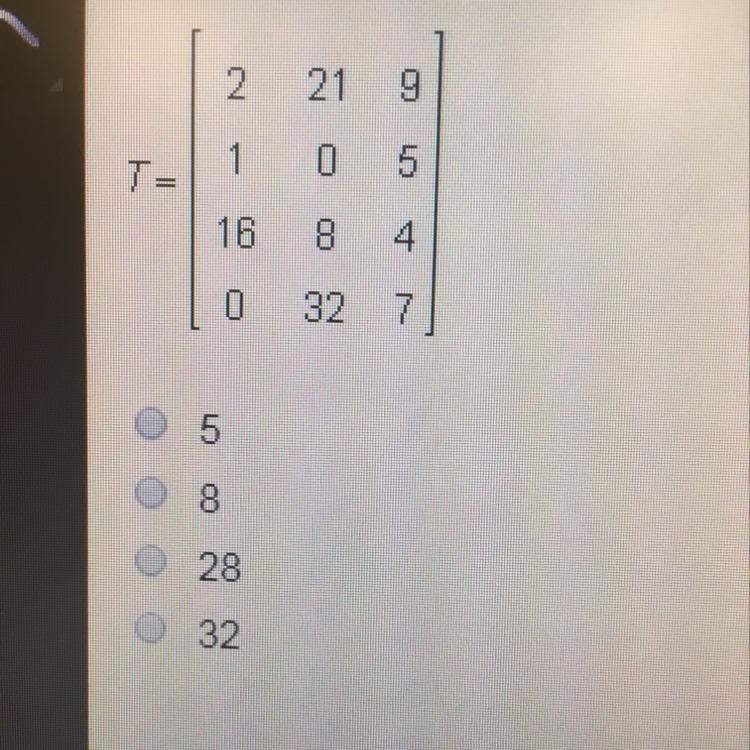 In the matrix below, what is the value of t32?-example-1