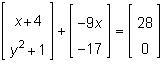 What are the values of x and y in the matrix equation below?-example-1