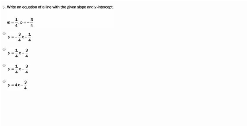 Write an equation of a line wit the given slope and y intercept-example-1