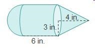 The figure is made up of a cylinder, a cone, and a half sphere. The radius of the-example-1