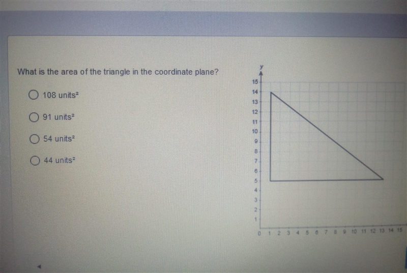 What is the area of the triangle in the coordinate plane?​-example-1