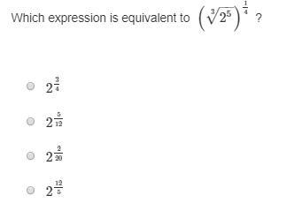 Which expression is equivalent to (25−−√3)14 ?-example-1