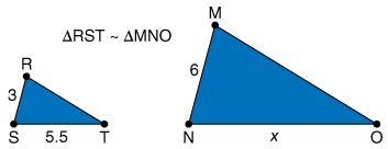 What is the scale factor and length of side x-example-1