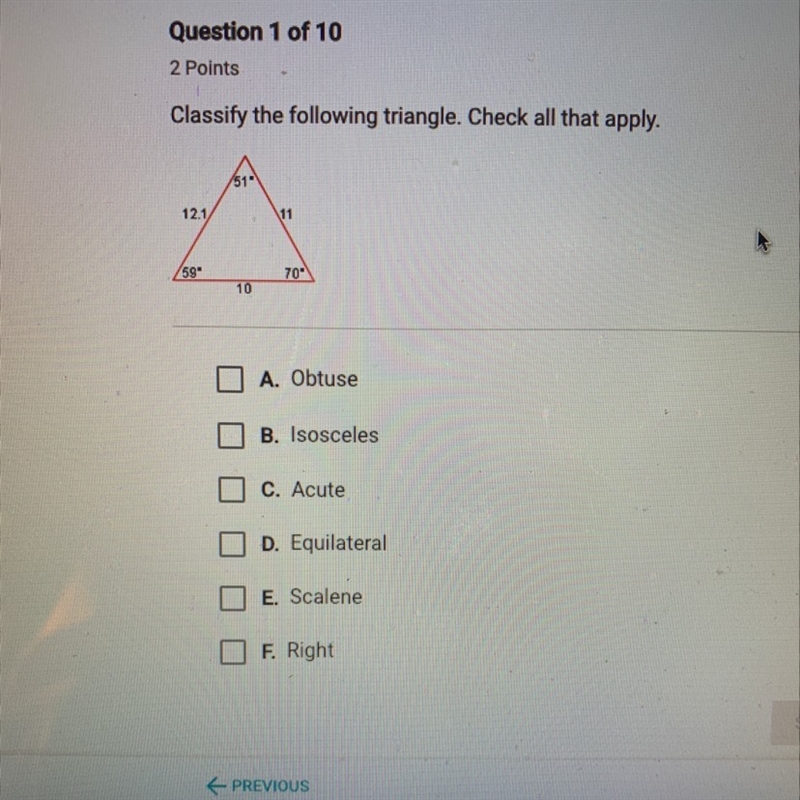 Classify the following triangle check all that apply-example-1