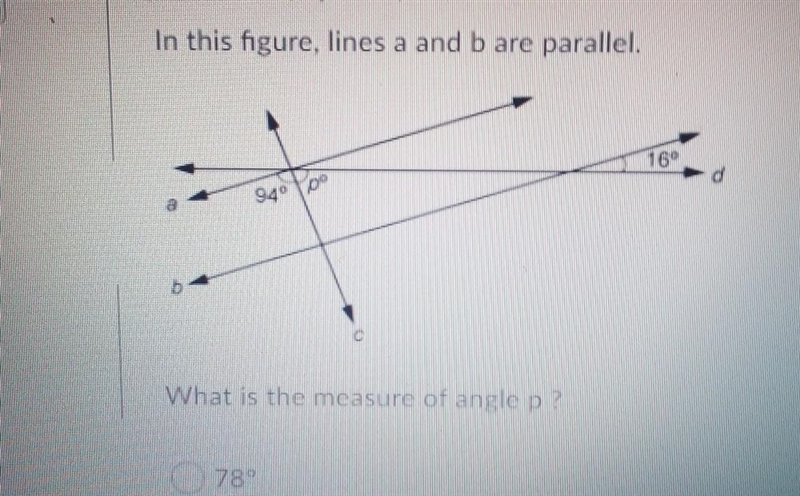 What is the measurement of P? Please show how you figured it out. 72 78 70 76​-example-1