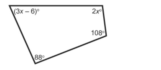 The interior angles formed by the sides of a quadrilateral have measures that sum-example-1