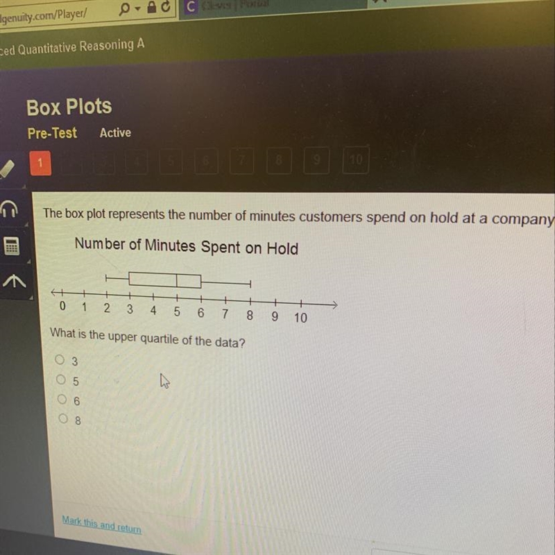 What is the upper quartile of the data-example-1