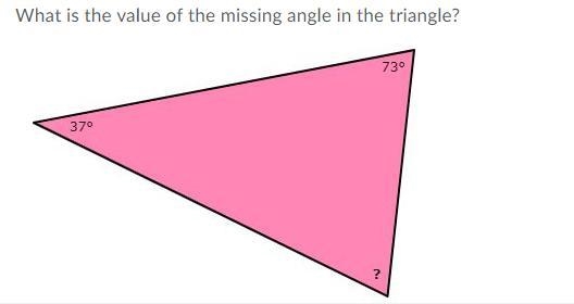 What is the value of the missing angle in the triangle?-example-1