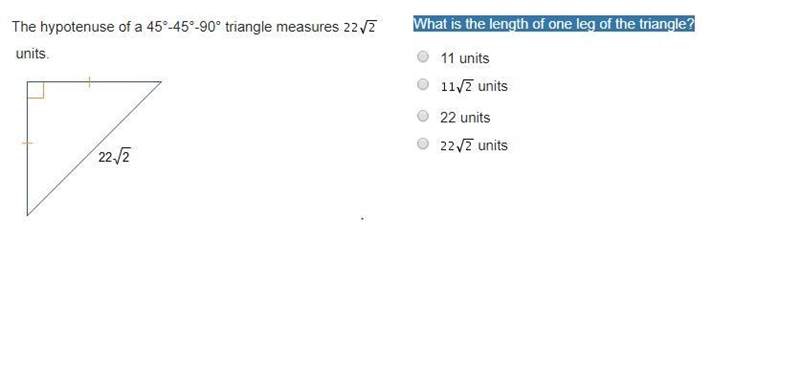 What is the length of one leg of the triangle?-example-1