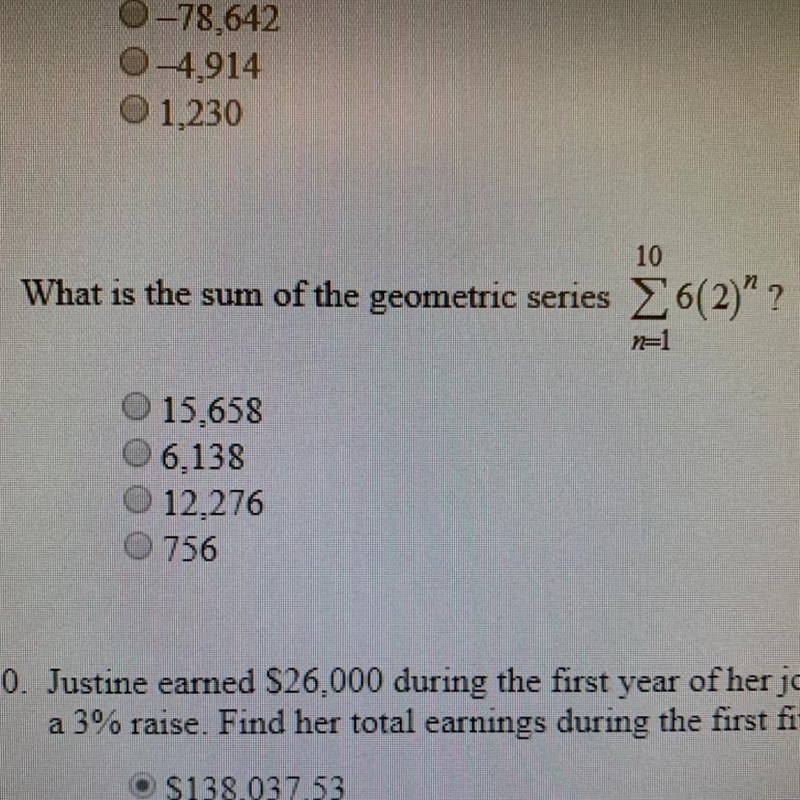 What is the sum of geometric series ?-example-1