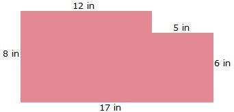 What is the area of the object above? A. 166 sq in B. 136 sq in C. 126 sq in D. 204 sq-example-1