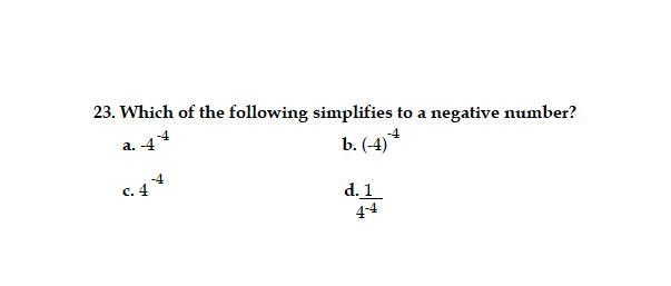 (Retry) Which of the following simplifies to a negative number? -- It isn't C, apparently-example-1