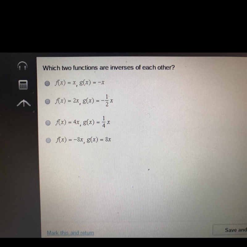 Which row function are inverses of each other?-example-1