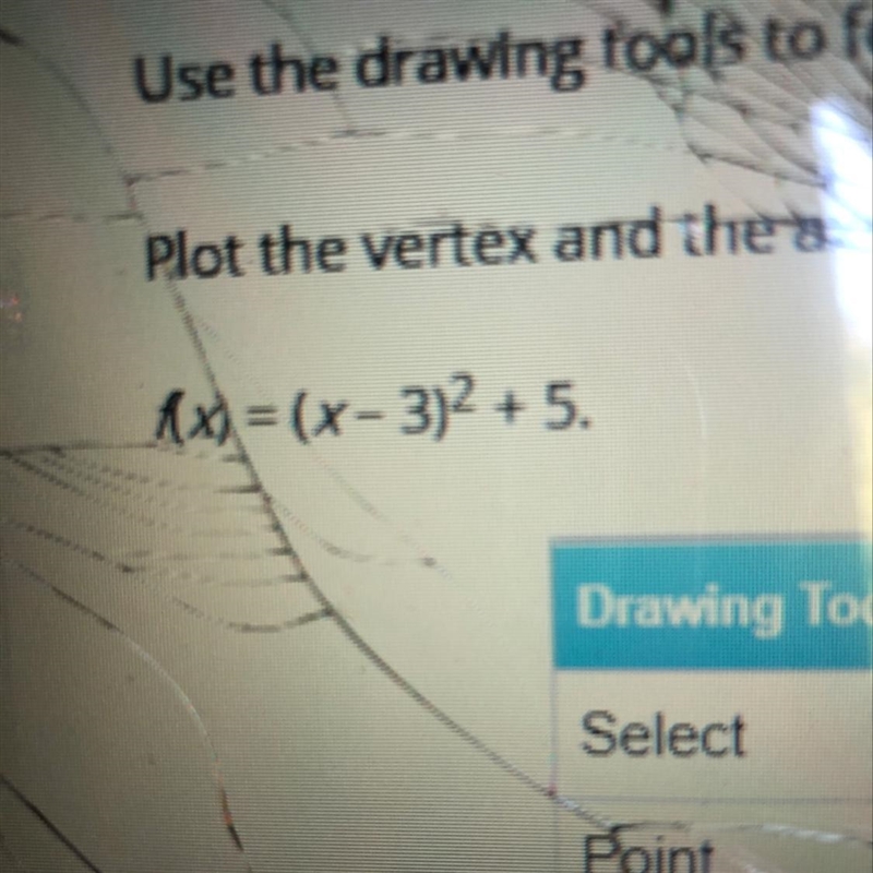 65pts! plot the vertex and the axis of symmetry of this function:-example-1