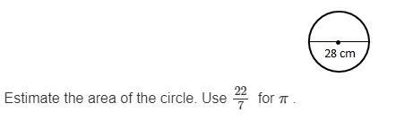 Estimate the area of the circle. Use 22/7 for π-example-1