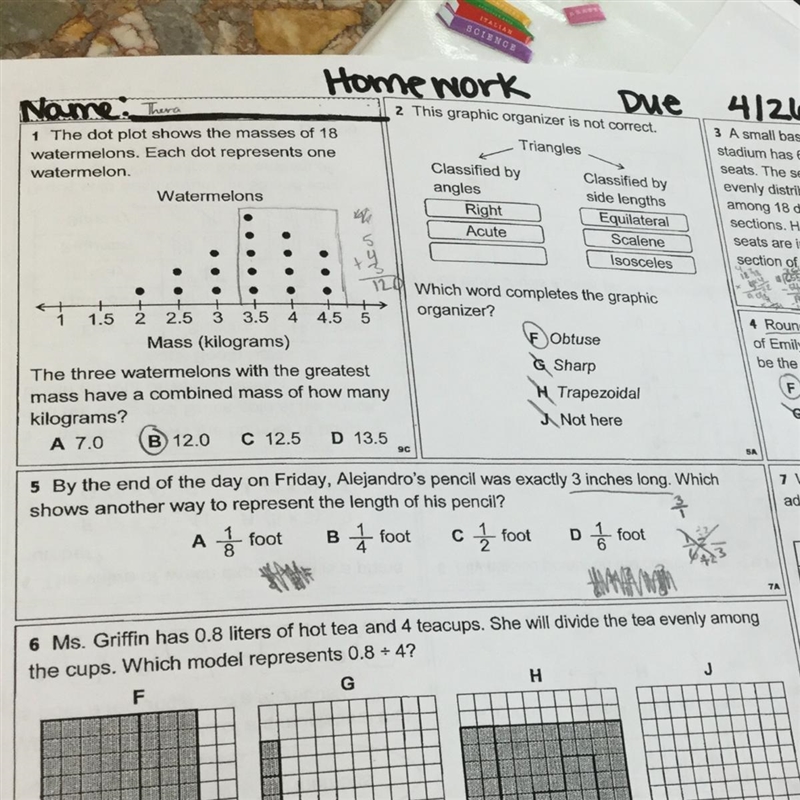 I need help with number 5 please.-example-1