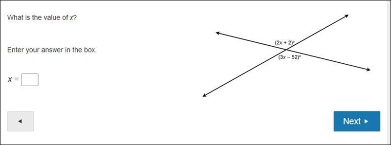 Please hurry!! What is the value of x? Enter your answer in the box. (2x + 2) + (3x-example-1