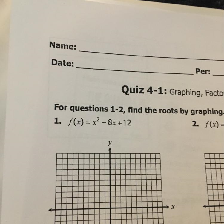 F(x)=x^2-8x+12 find the roots by graphing-example-1