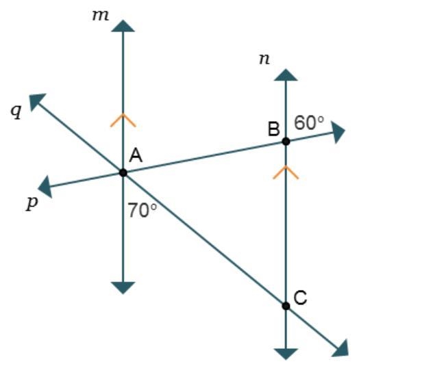 Use the diagram showing m || n, as well as the relationships between interior and-example-1