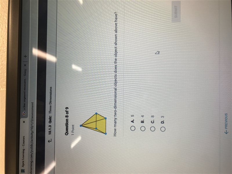 How many two dimensional objects does this object shown above have?-example-1