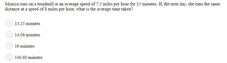 Monica runs on a treadmill at an average speed of 7.5 miles per hour for 15 minutes-example-1