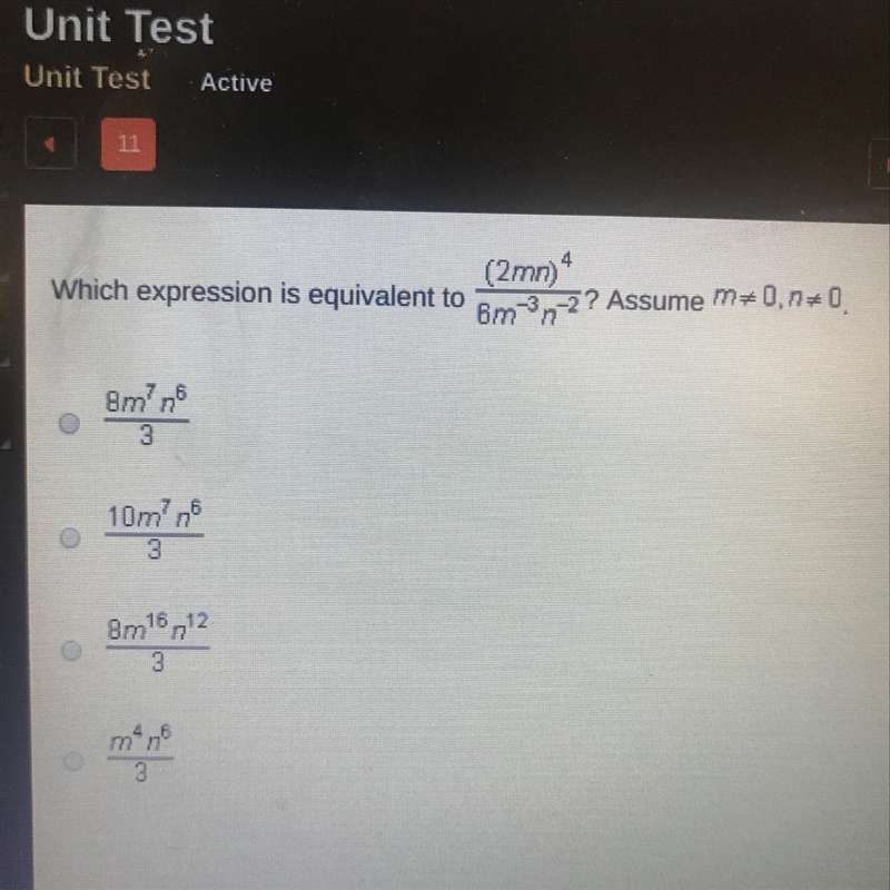 (HELP PLEASE!) Which expression is equivalent to? Assume.-example-1