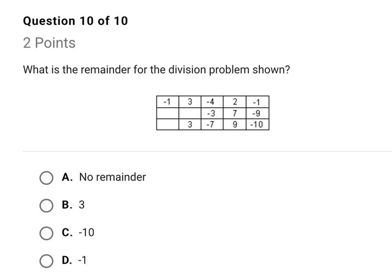 What is the remainder for the division problem shown?-example-1