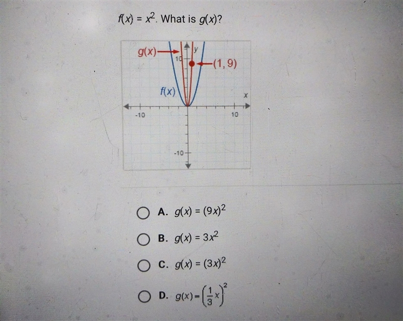 F(x)=x^2 what is g(x)-example-1