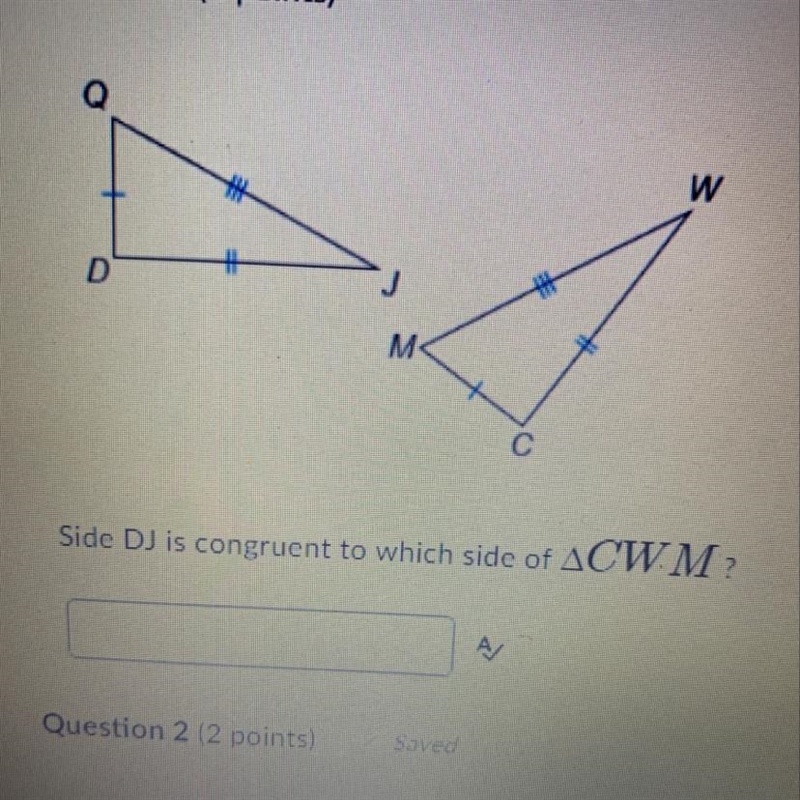 Side DJ is congruent to which side of CWM-example-1