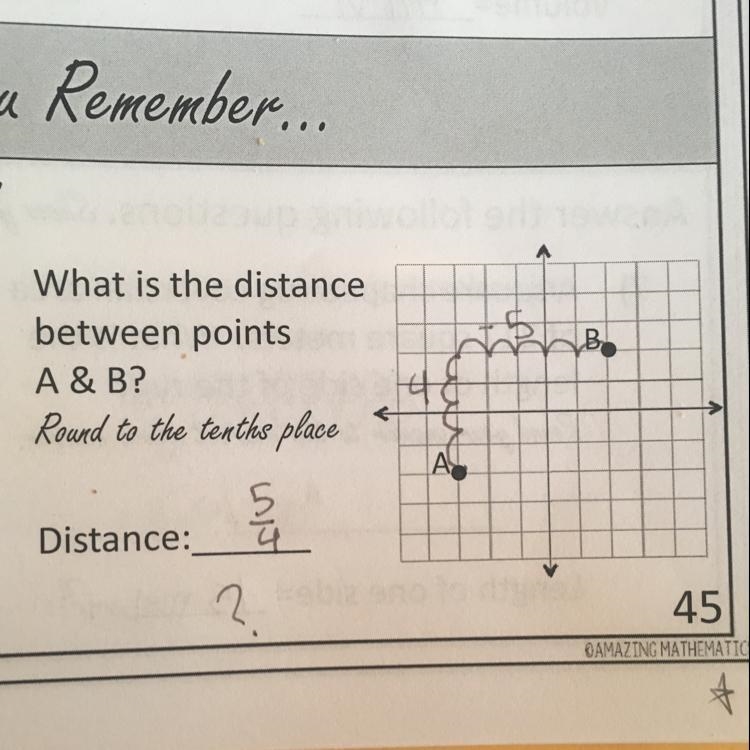 What is the distance between points A&B? Is it just slope?-example-1