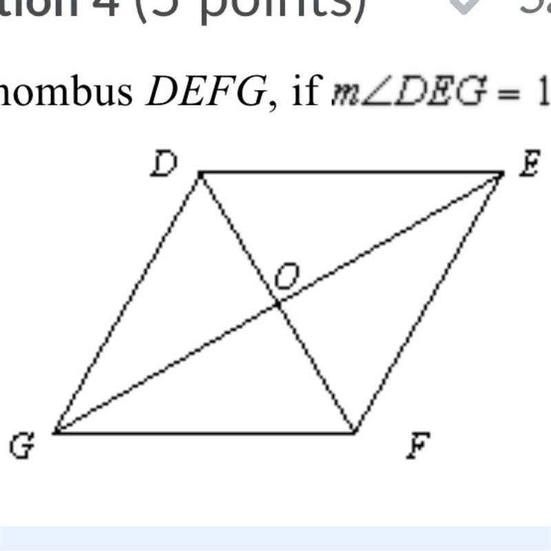 In rhombus DEFG, if m∠DEG=19, find m∠EFF A) 142 B) 38 C) 71 D) 19-example-1