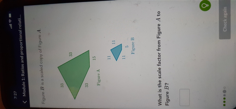 What is the scale factor from figureA to figure B-example-1