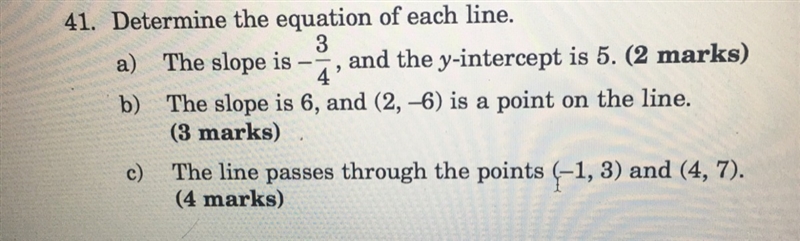 Determine the equation of each line-example-1